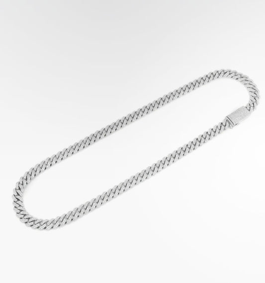 Miami Cuban Link Diamond Chain 10mm - WhiteGold