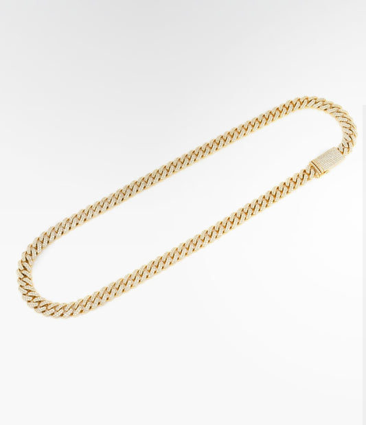 Miami Cuban Link Diamond Chain 10mm - Gold