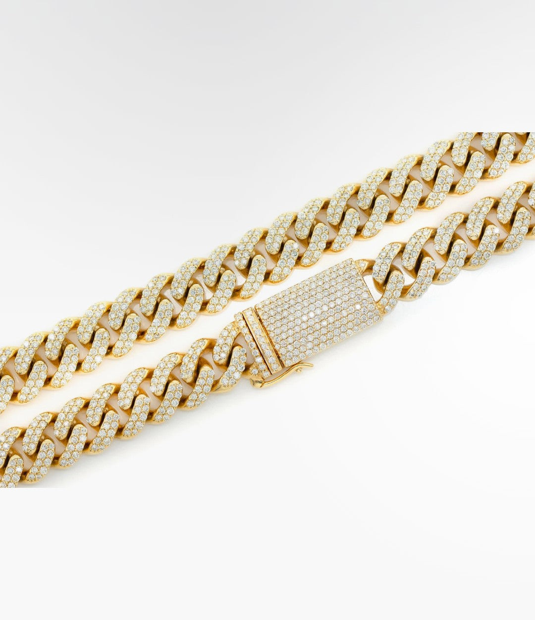 Miami Cuban Link Diamond Chain 10mm - Gold
