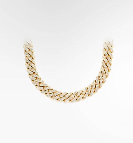 Miami Cuban Link Diamond Chain 10mm - Gold